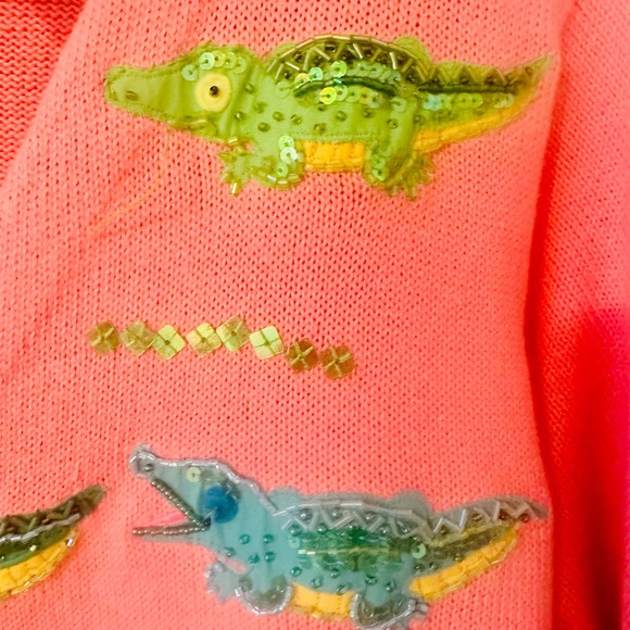 Design Options by Philip and Jane Gordon Pink Crocodile Embellished Cardigan - Picture 6 of 7